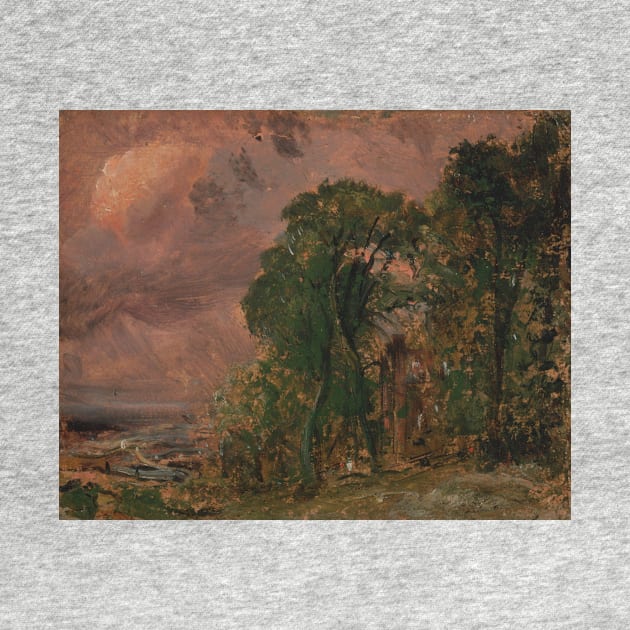 A View at Hampstead with Stormy Weather by John Constable by Classic Art Stall